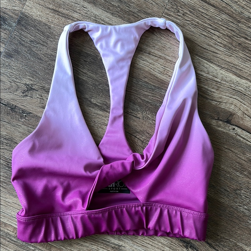 Beach Riot Pink Ombre Sports Bra
